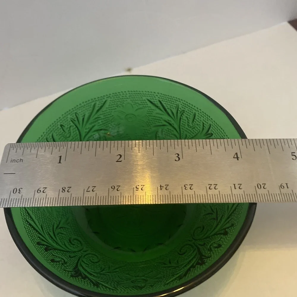 Vintage Anchor Hocking Sandwich Oatmeal‎ Premium Forest Green Fruit Dessert Bowl